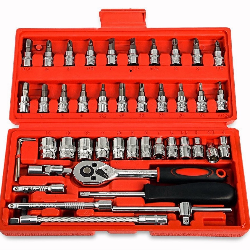 KEELAT SG Stock 46Piece/40Piece Wrench Set Socket Screwdriver Screwdriver Tool Set High Quality Chrome Vanadium Toolbox