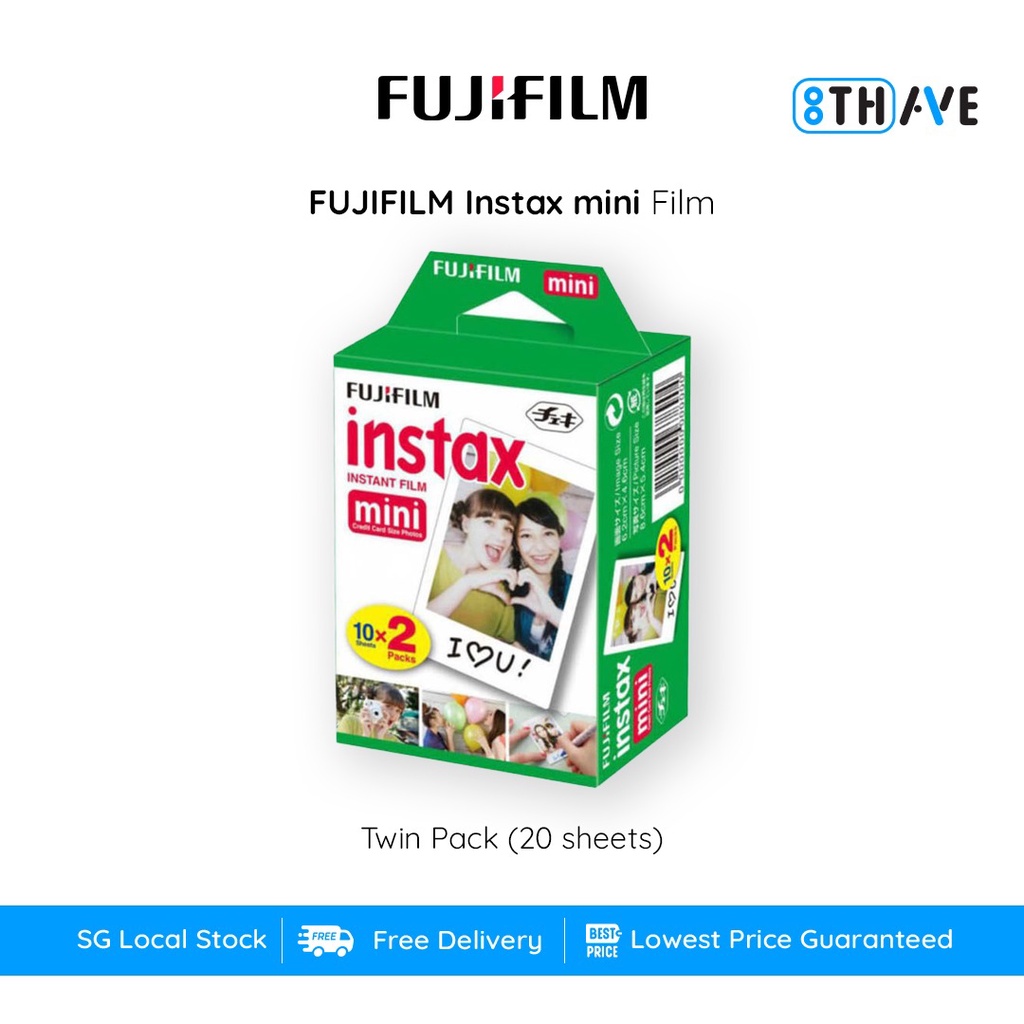 Fujifilm Instax Mini Film Plain Instant 20 Sheet Twin Pack 10 Sheet Authentic SG Local