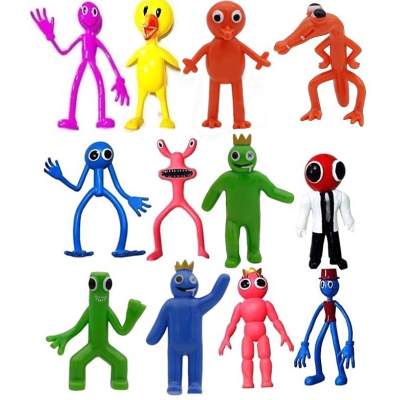 12 Figurines Rainbow Friends & Blue