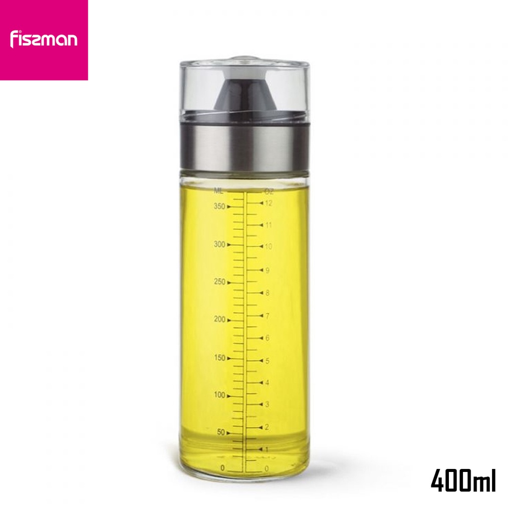 Fissman Oil & Vinegar Glass Bottle Dispenser, 400ml, Kitchen, Volume