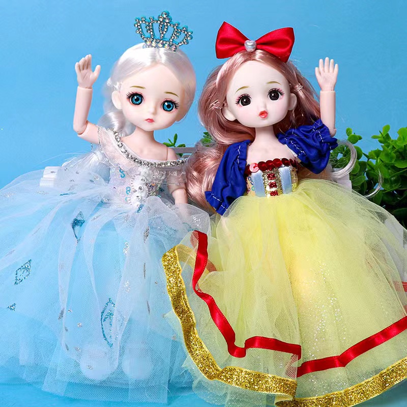 SG stock 22CM Movable Joints Princess Doll Makeup Dress Up Cute Dolls