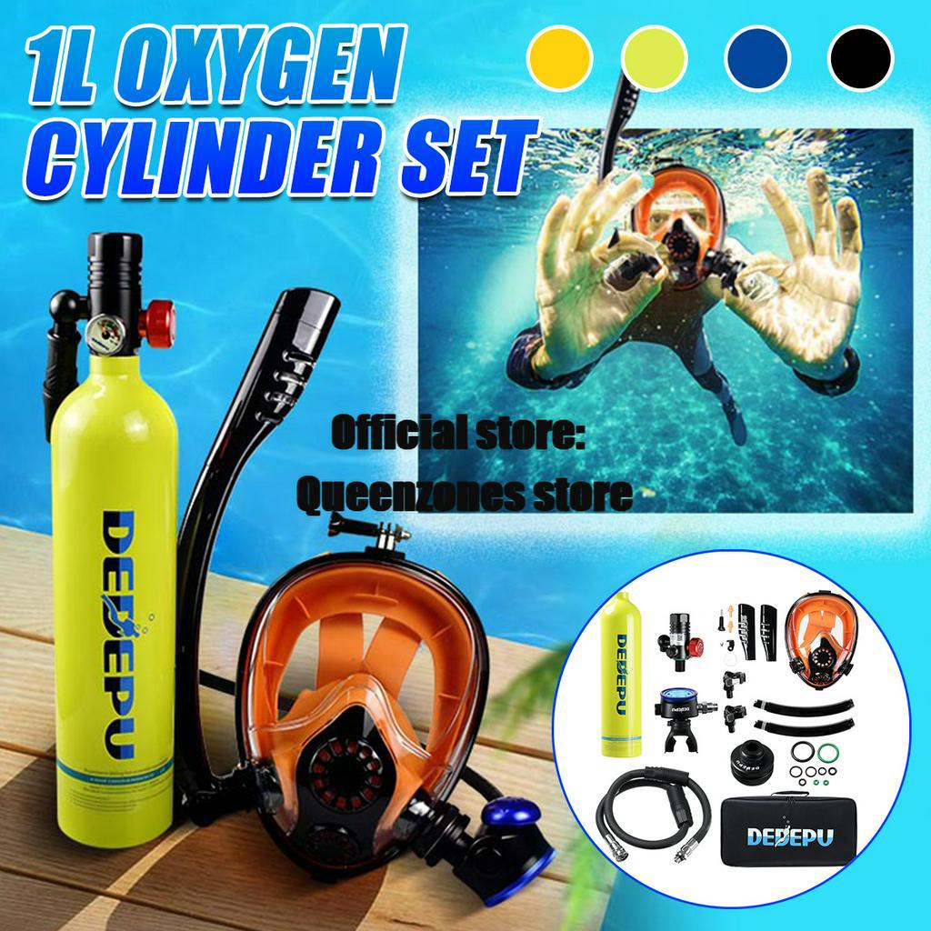 Oxygen Cylinder Full Face Snorkel Mask Device Diving Mini Scuba Oxygen