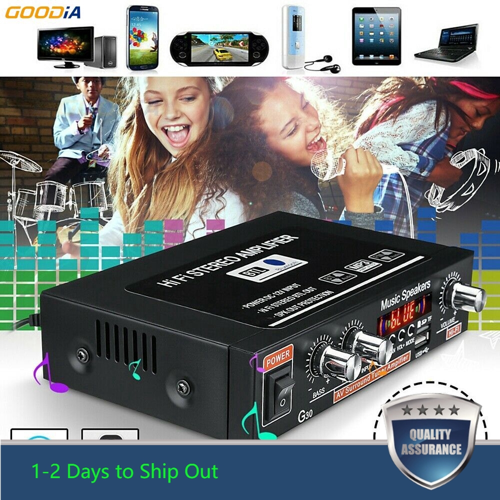 800W Mini Bluetooth Amplifier System Wireless Home/Office Loud Speaker