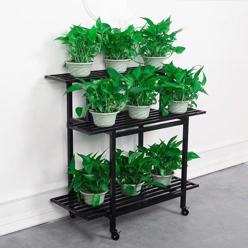 Steve & Leif 3 Steps Gardening Plant Rack With Wheels for Flower Pots
