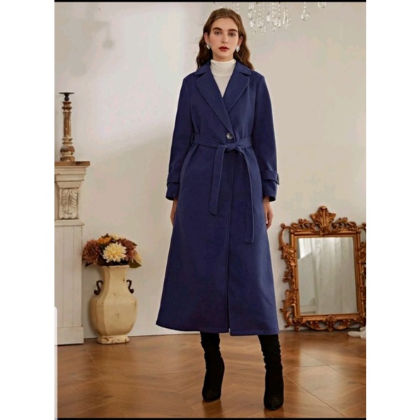 Be Cool Single Button Long Sleeve Coat with Pockets