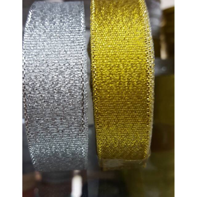 Gold and silver glitter ribbon (1 roll) | Shopee Singapore
