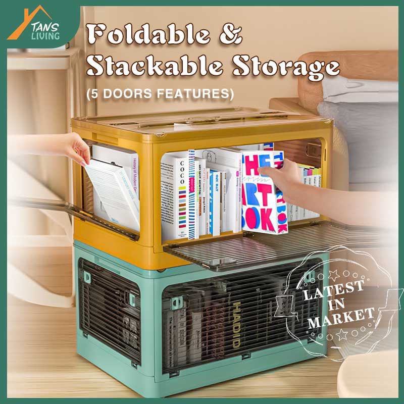 [LOCAL STOCK] Stackable Foldable Storage Box Container Cabinet | Shopee ...