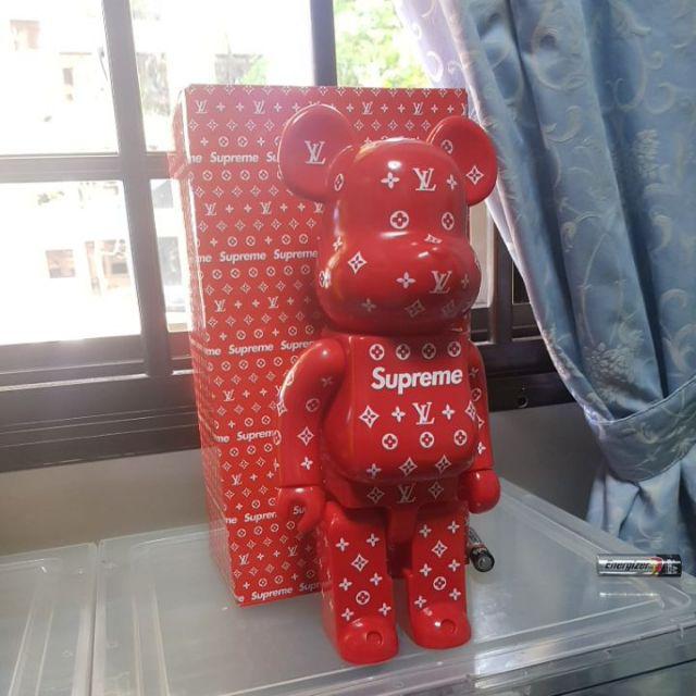 Popualr LV x Supreme And Fragment Design Bearbrick 400% Street Fashion  Action Figure (Random Style Box)