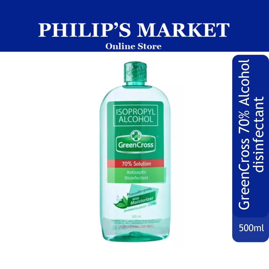 Greencross Isopropyl Alcohol 70 Percent Solution Antiseptic Disinfectant With Moisturizer 500ml 5201