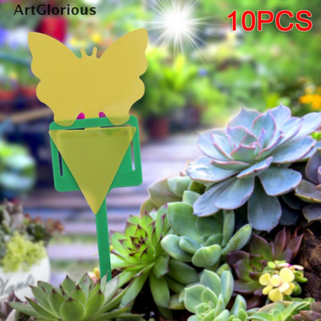 ArtGlorious 10Pcs New Sticky Trap Fruit Fly Yellow Sticky Bug Traps Pest Insect Trap Catcher SG