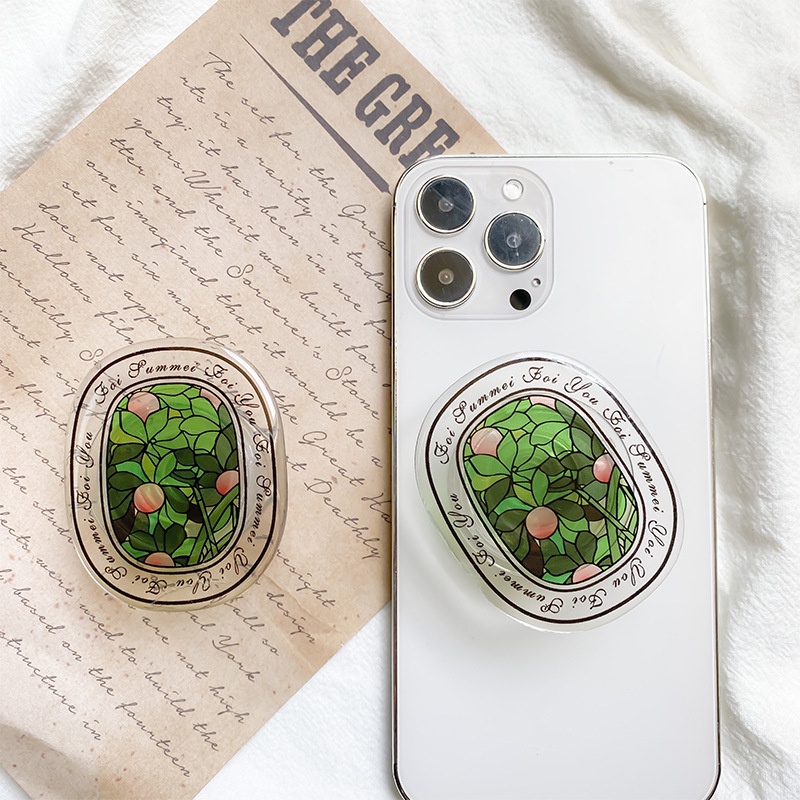 Ins Flower Green Grass Clear Color  Bracket Plain Color Grip Griptok Phone Holder