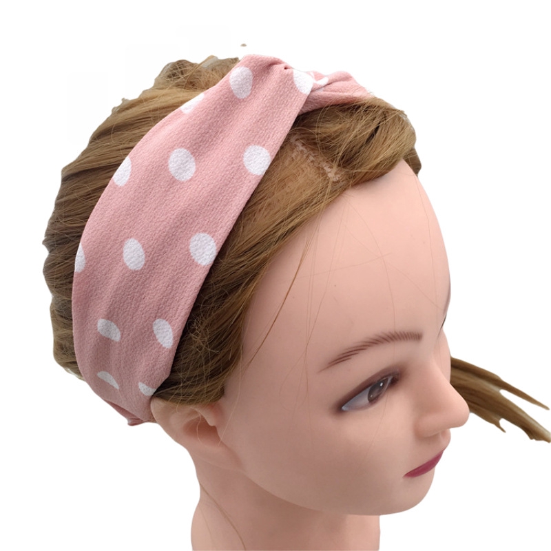 Polka Dot Cross Hair Band Knotted Headband Fabric Lady Accessories ...