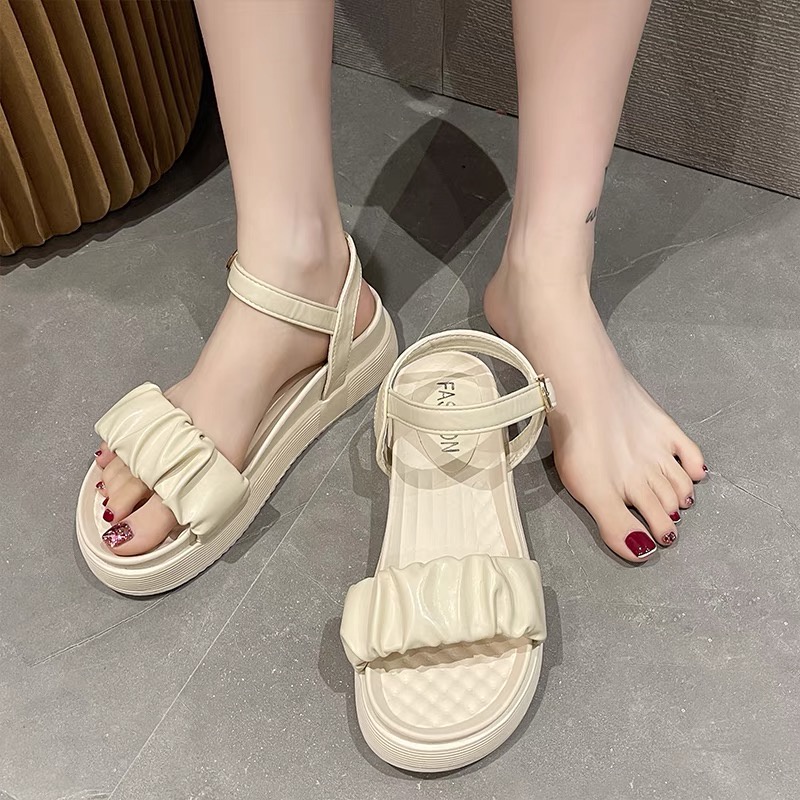 White open toe flat on sale sandals