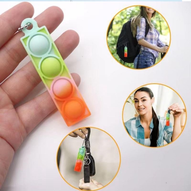 ⛓ Pop It Bubble Keychain Sensory Fidget Toy Kids Goodie Bag Children ...