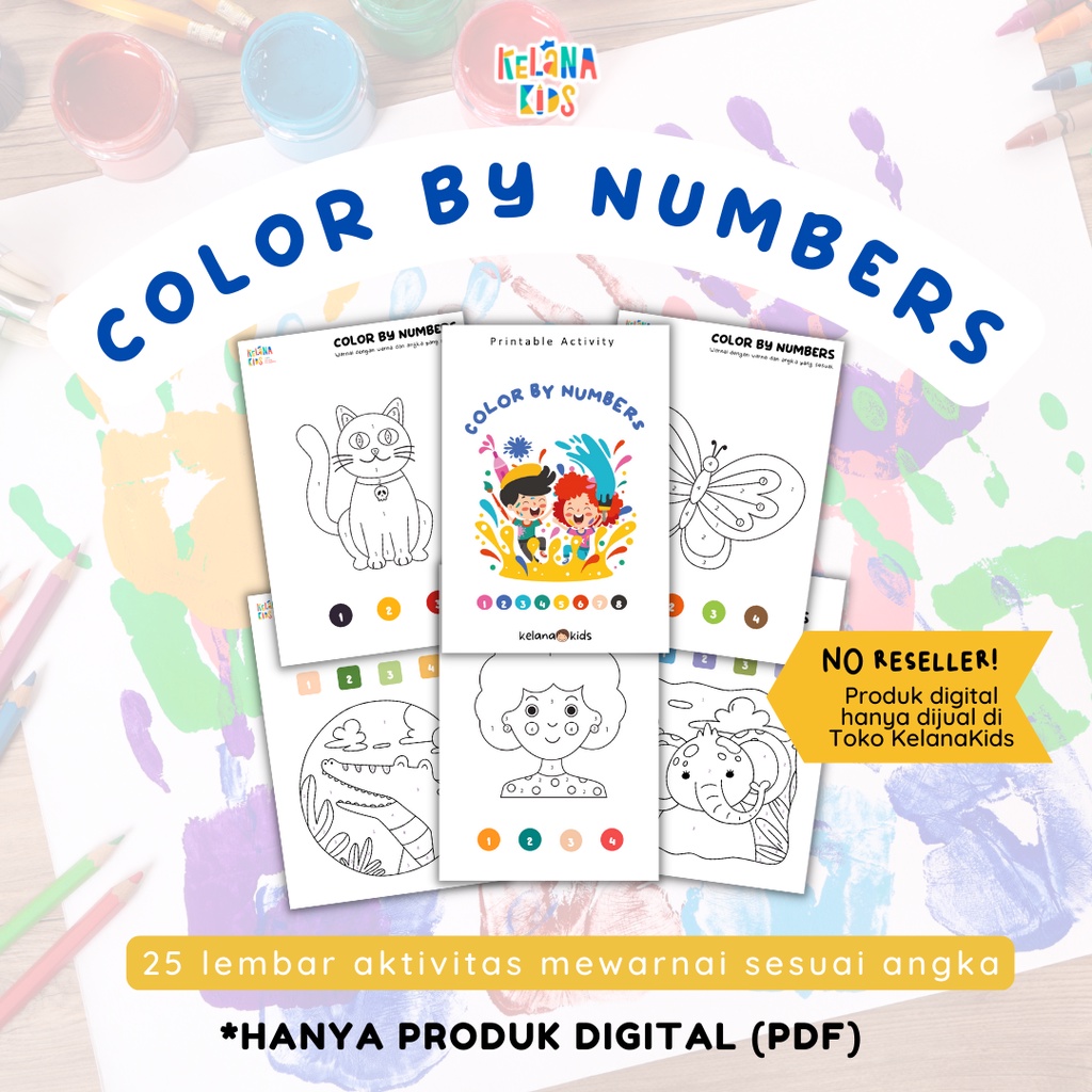 Printable Worksheet Color by Numbers - 25 Sheets Of Coloring According ...