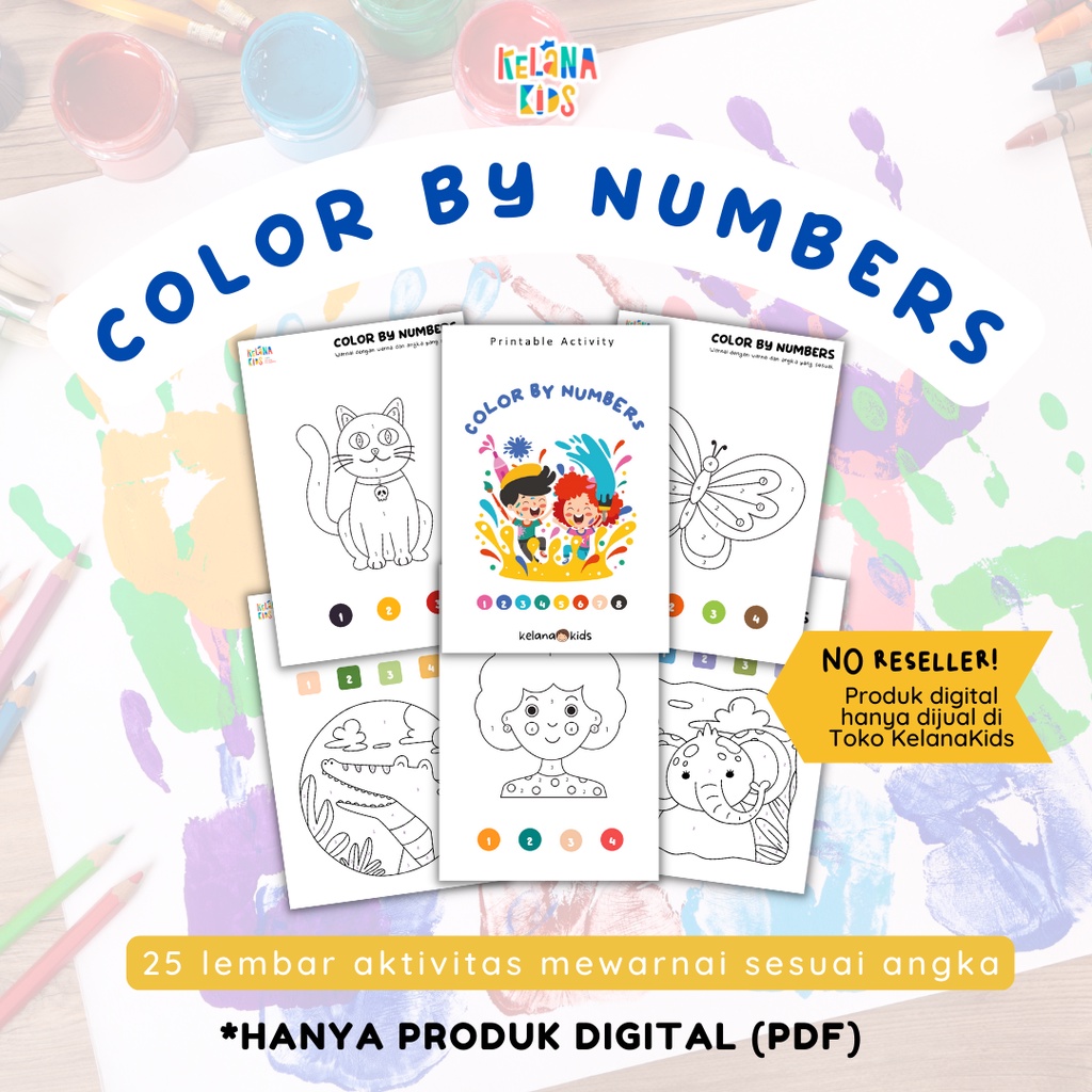 Printable Worksheet Color by Numbers - 25 Sheets Of Coloring According