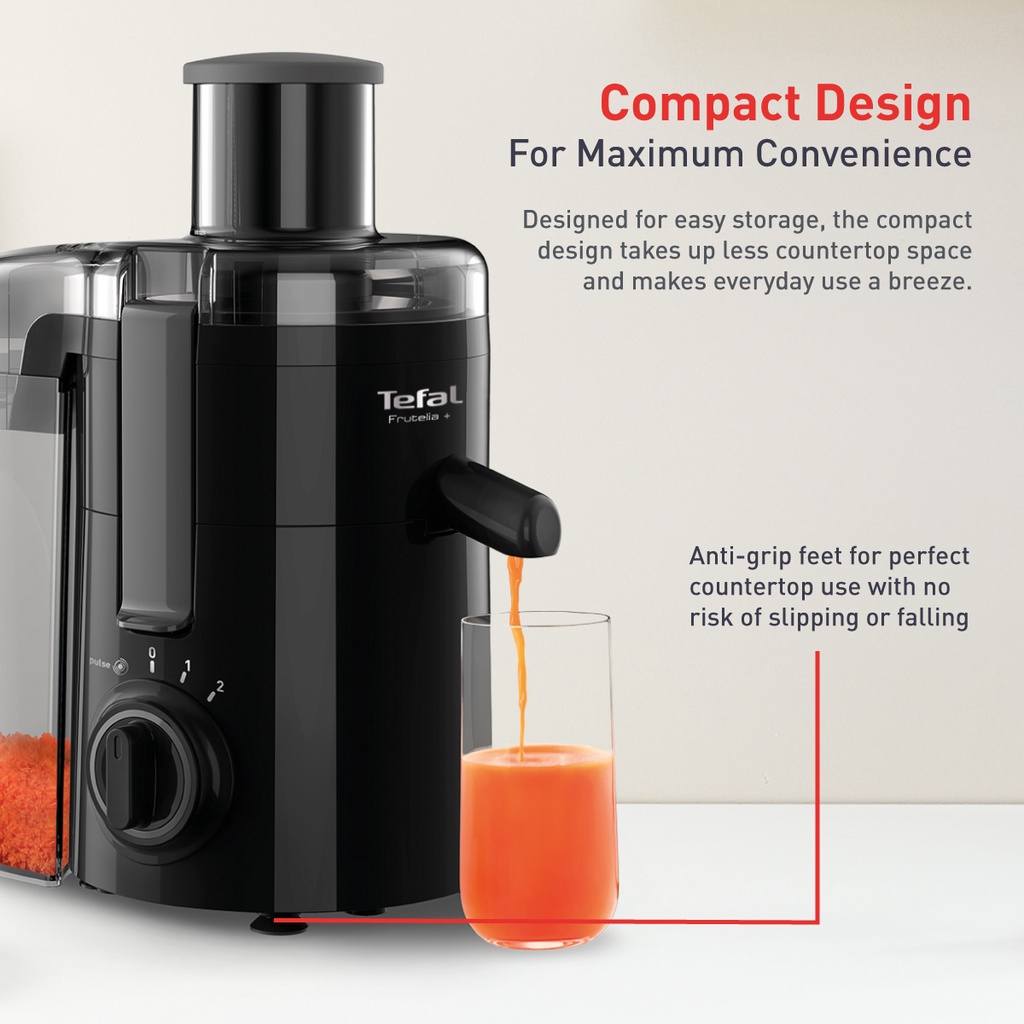 Tefal Frutelia Plus Juicer with Stainless Steel Filter ZE3708 - compact ...