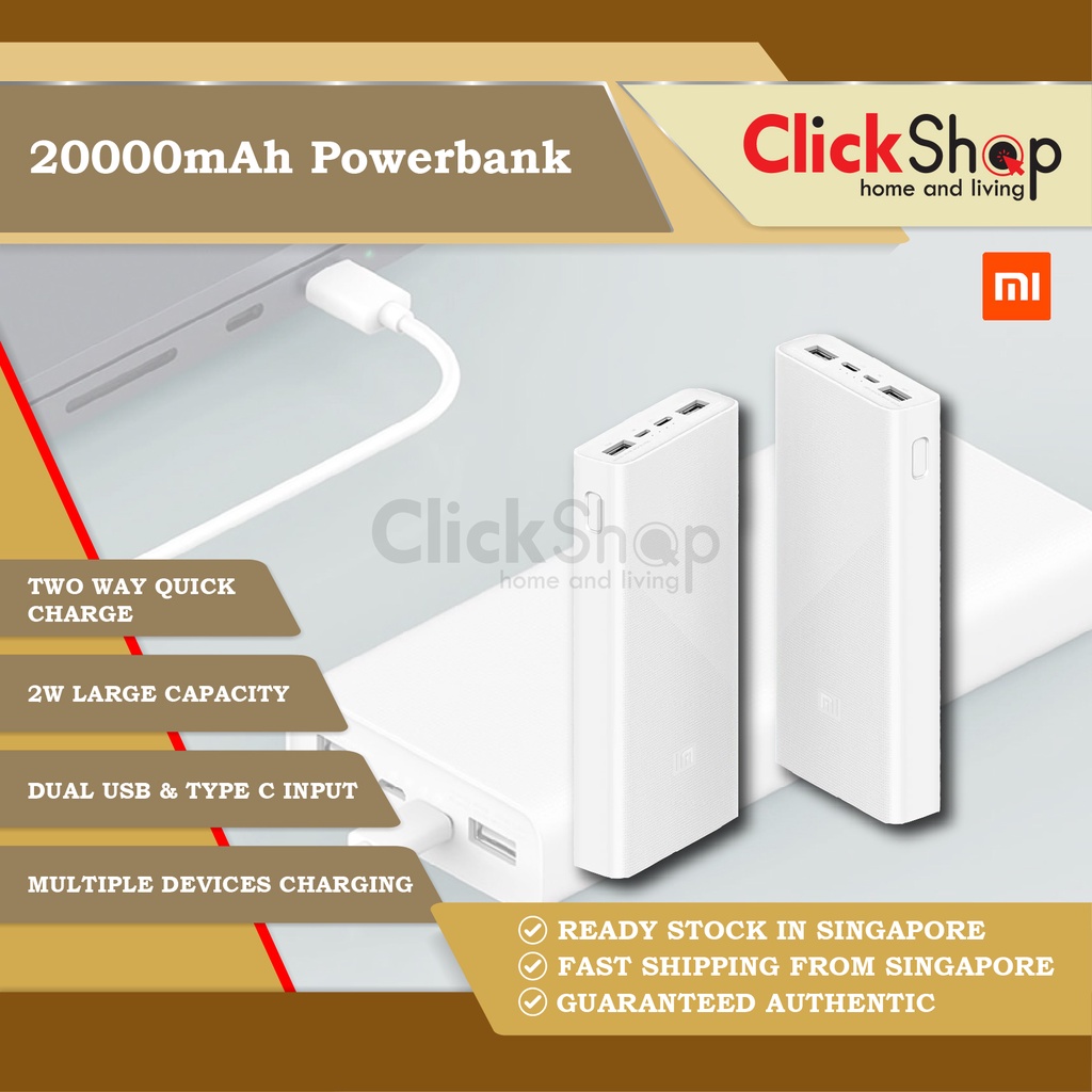 Xiaomi 20000mAh Powerbank Gen 3 Power Bank Fast Charging USBC Two Way