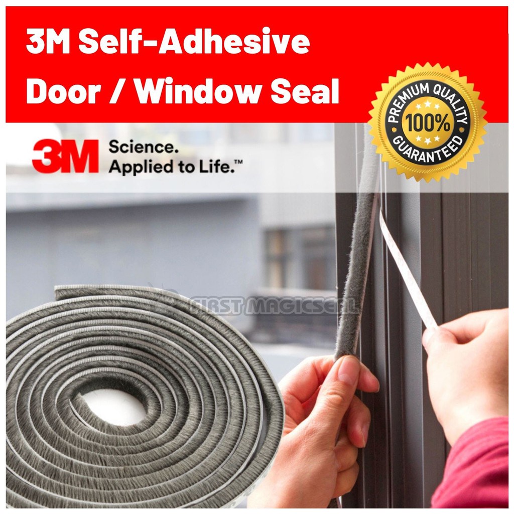 (SG Seller) 1stMagicseal 3M SelfAdhesive Window/Door Brush Pile Seal Draught Excluder