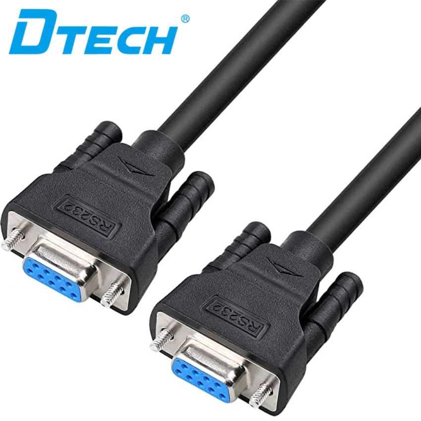 DTECH RS232 Serial Cable DB9 Female to Female Null Modem Cord Cross TX ...
