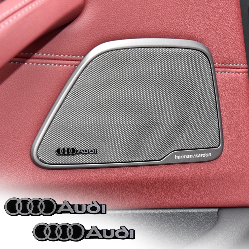 New 4pcs/10pcs Aluminum Car Audio Trim Stickers Creative Car Logo