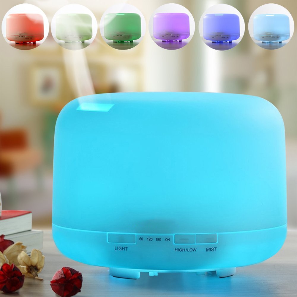 Aroma Essential Oil Ultrasonic Diffuser Humidifier - 7 Color LED Lights ...