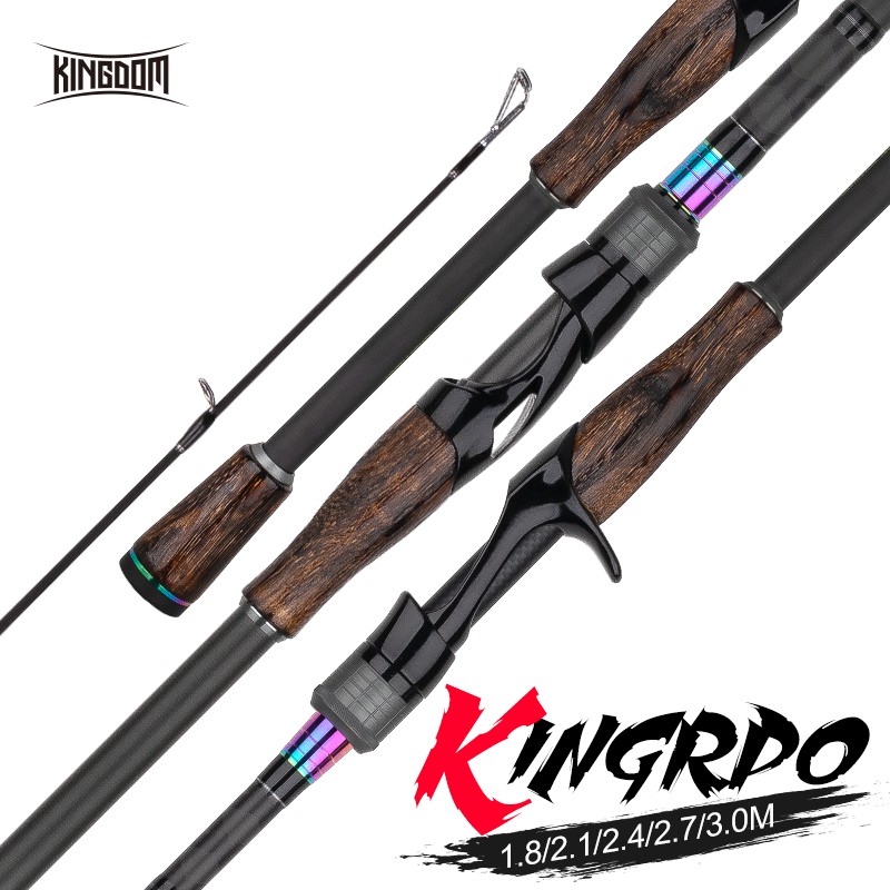 Kingdom KING PRO Fishing Rods 2 Section spinning and Casting Fishing Travel  Rod 1.8m 2.1m 2.4m Rods