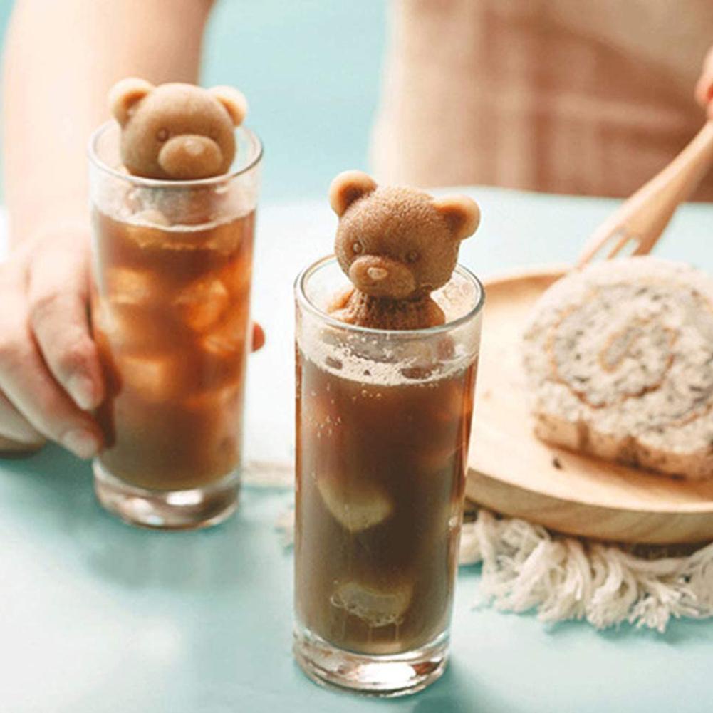 3D Bear Ice Cube Silicone Mold Creative Ice Bear Coffee Milk Tea