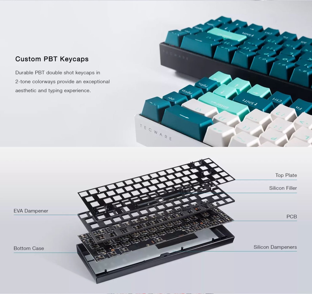 Tecware B68+ and B68 Wireless Mechanical Keyboard- 65% layout, Wired ...
