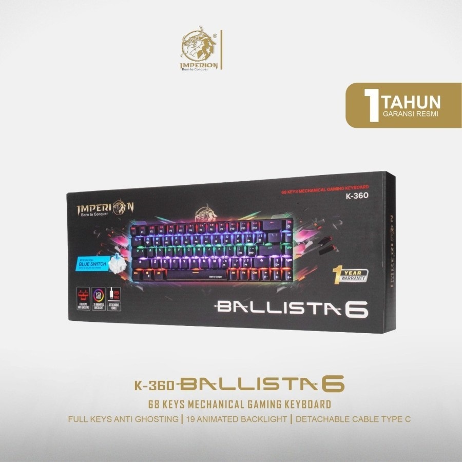 Imperion Ballista 6 TKL K-360 Mechanical Gaming Keyboard 68 Keys ...