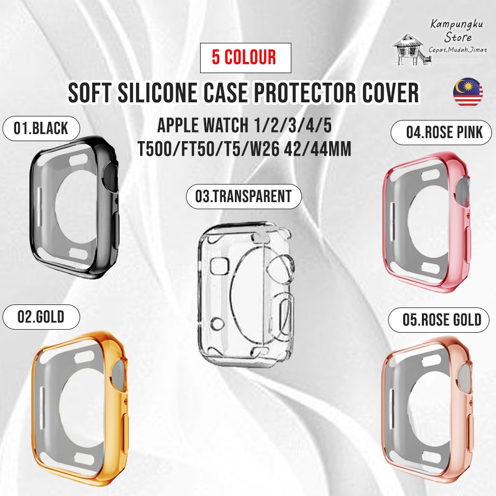 KL STOK T500 T55 42mm 44mm Series 5 Apple Watch Soft Silicone Case Protector Cover Shopee Singapore