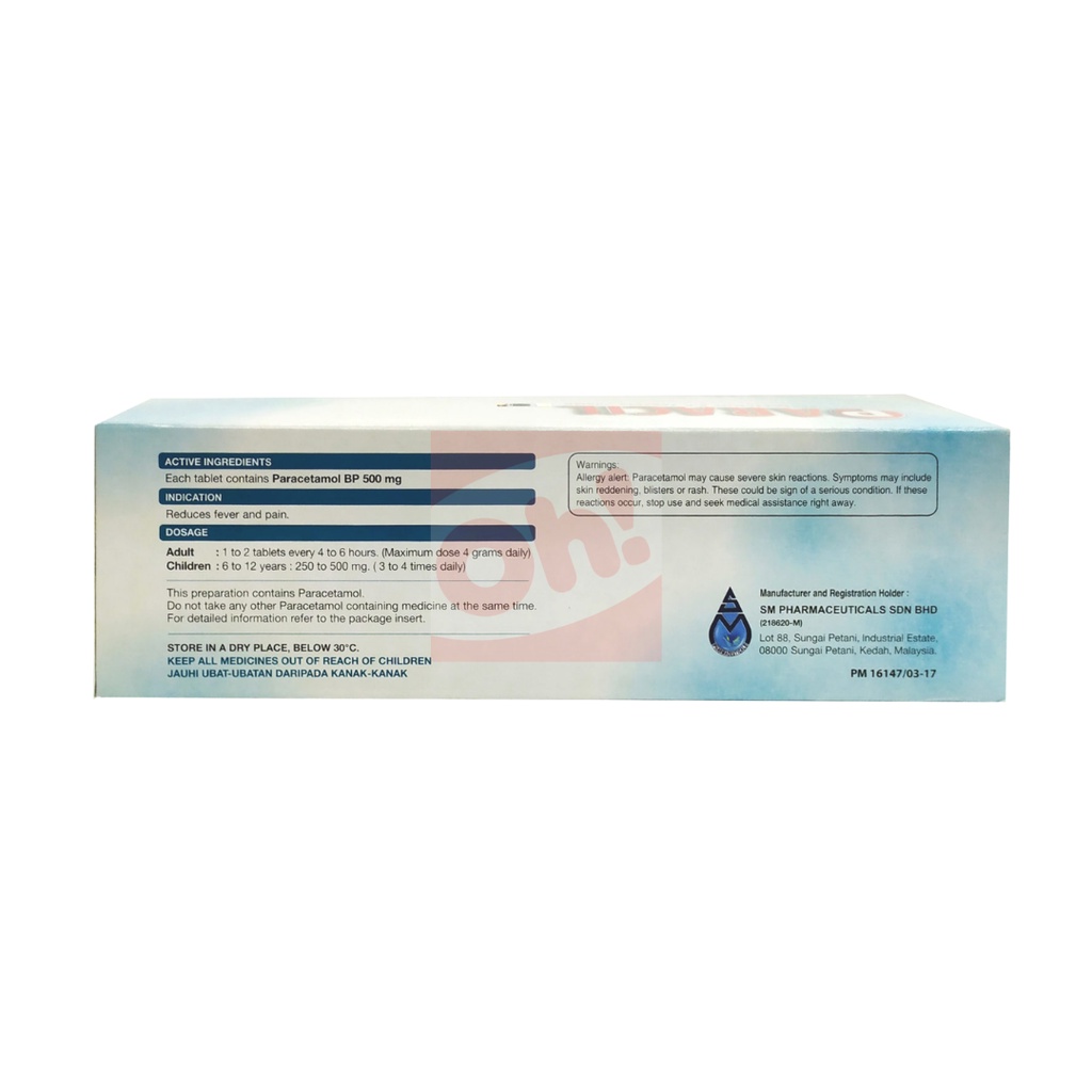Paracil Paracetemol 500mg 10s | Shopee Singapore