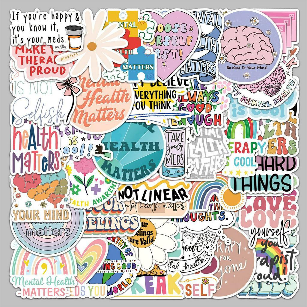 50Pcs Motivational English for Mental Health Series Graffiti Stickers ...