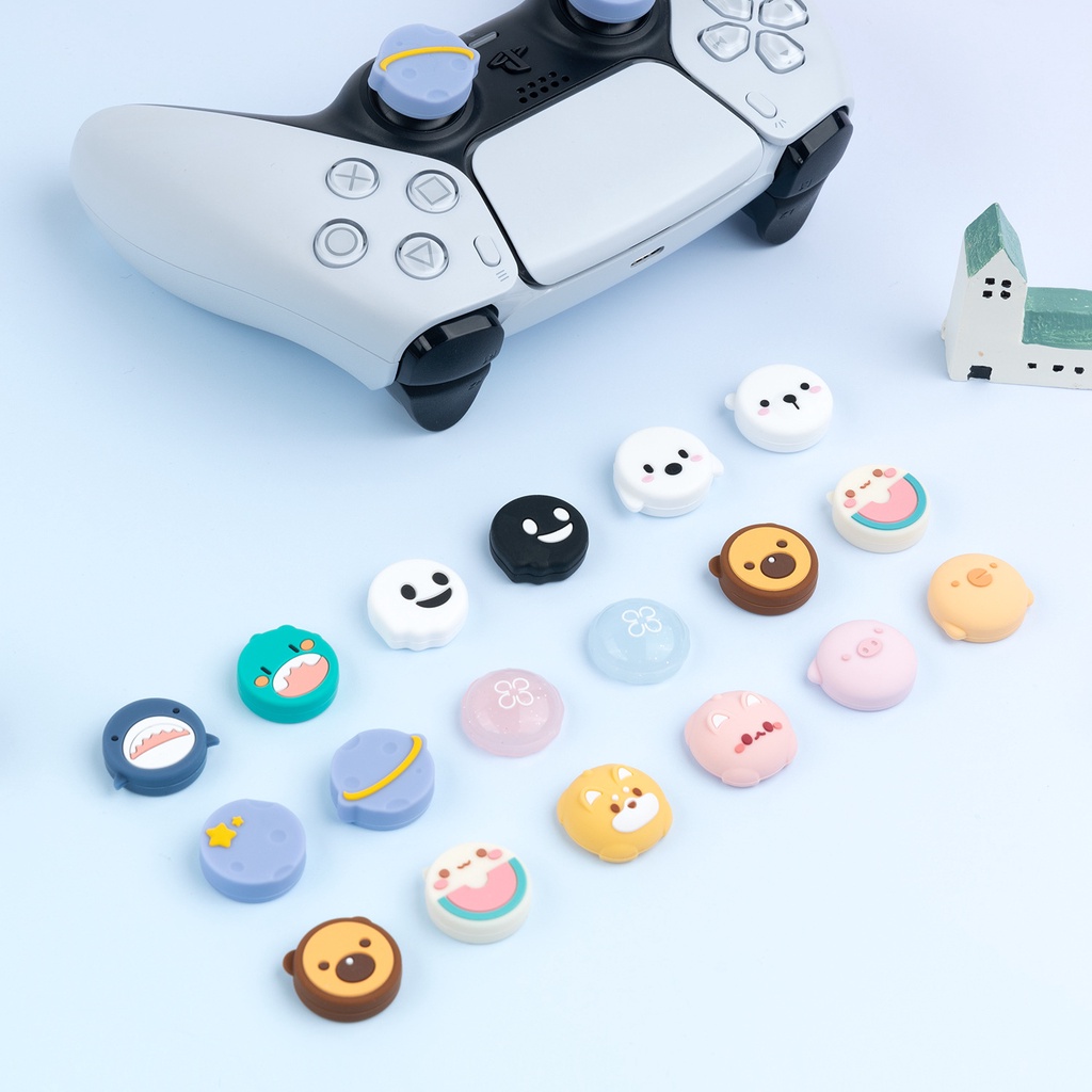For Ps5 Ps4 Ps3 Gamepad Silicone Rocker Cover Kawaii Game Components ...