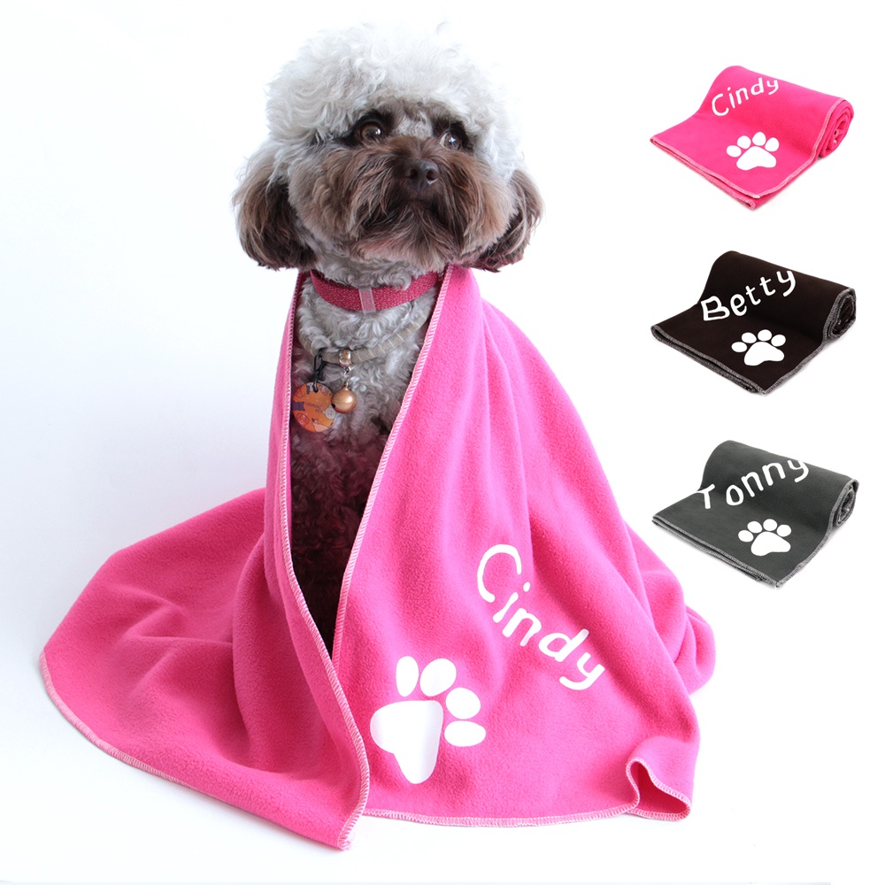 Soft Absorbent Microfiber Pet Bath Towel Custom Pet Name Paw Print Small Large Dogs and Cats Drying Towel 100x70cm Shopee Singapore