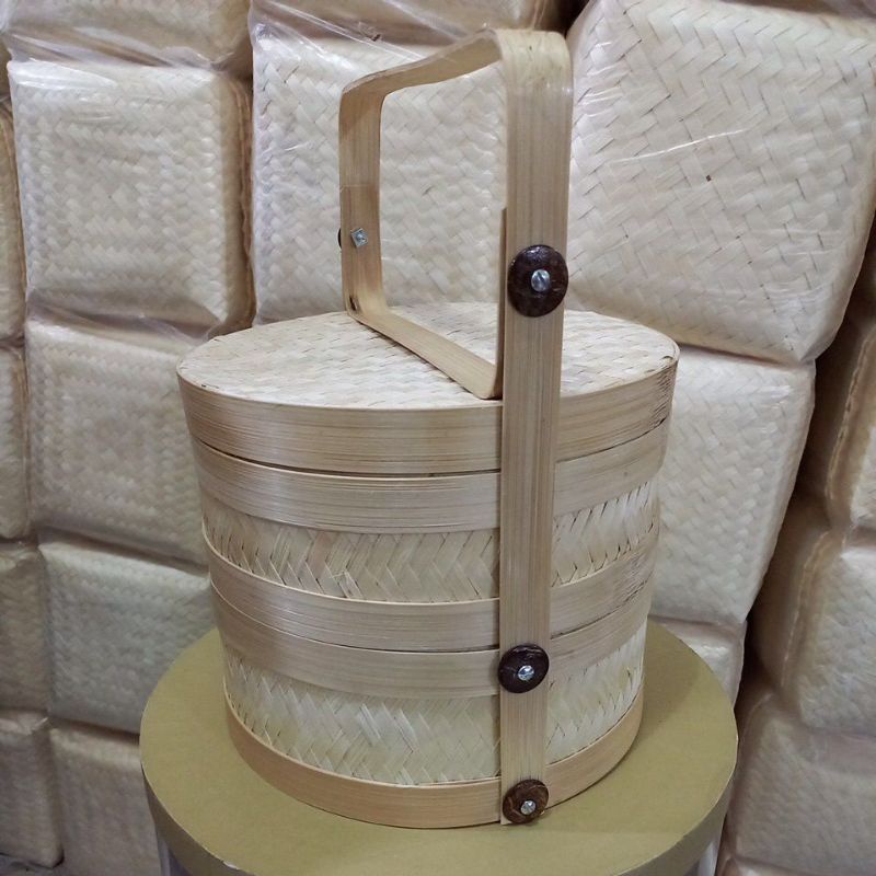 2-tier bamboo basket, size 25 CM 30 CM 20 CM / stacked bamboo basket ...