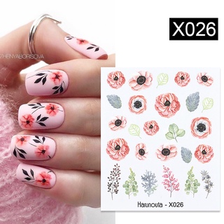 Harunouta 5D Nail Art Stickers Embossed Leaves Line Decal Manicure