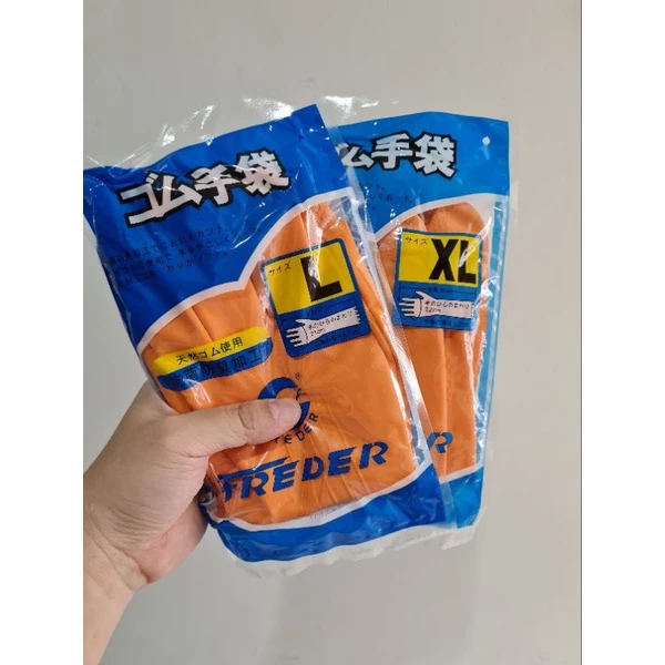 SARUNGAN TANGAN KARET ORANGE "FREDER"