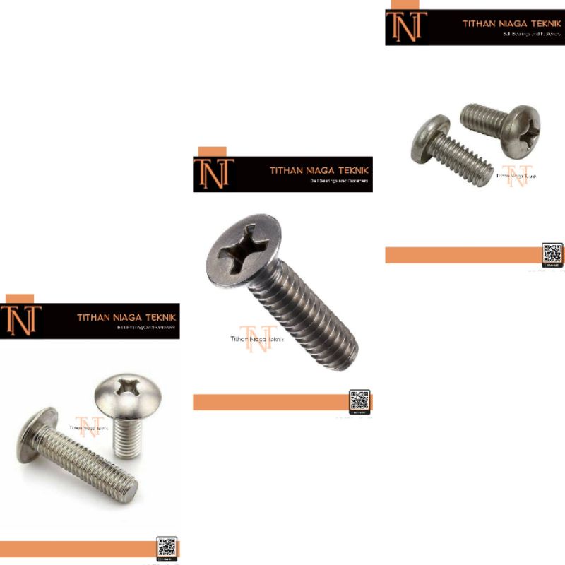 M3x15 thread 0.5 stainless SS304 Bolt JT JP PAN/ JF CSK M3 x 15 mm or 1 ...