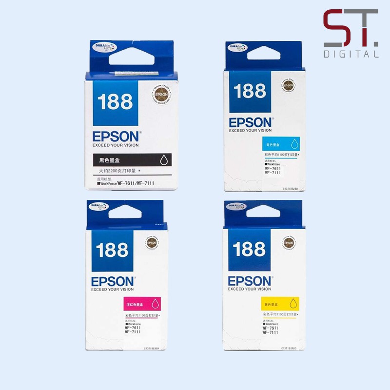 Epson 188 C13T188190 Black C13T188290 Cyan C13T188390 Magenta ...