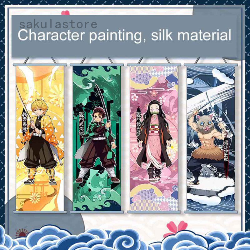  Demon Slayer Kimetsu no Yaiba Anime Fabric Wall Scroll