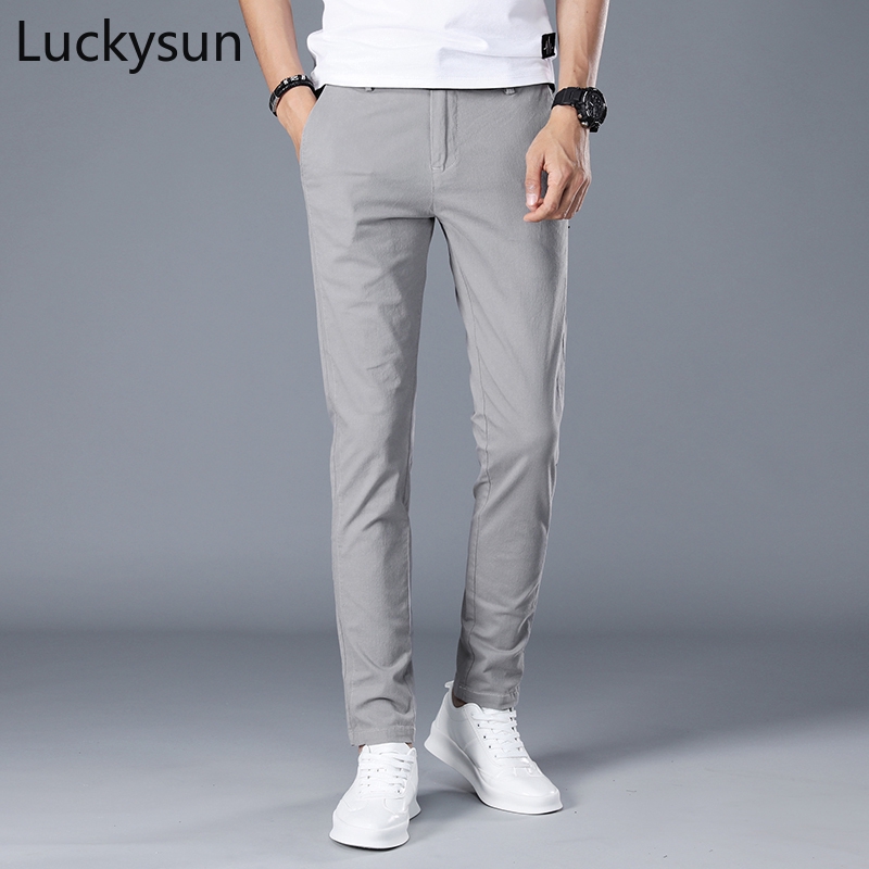 [5 Colors] Grey Pants Men Korean Casual Slim Long Pants Lightweight and ...