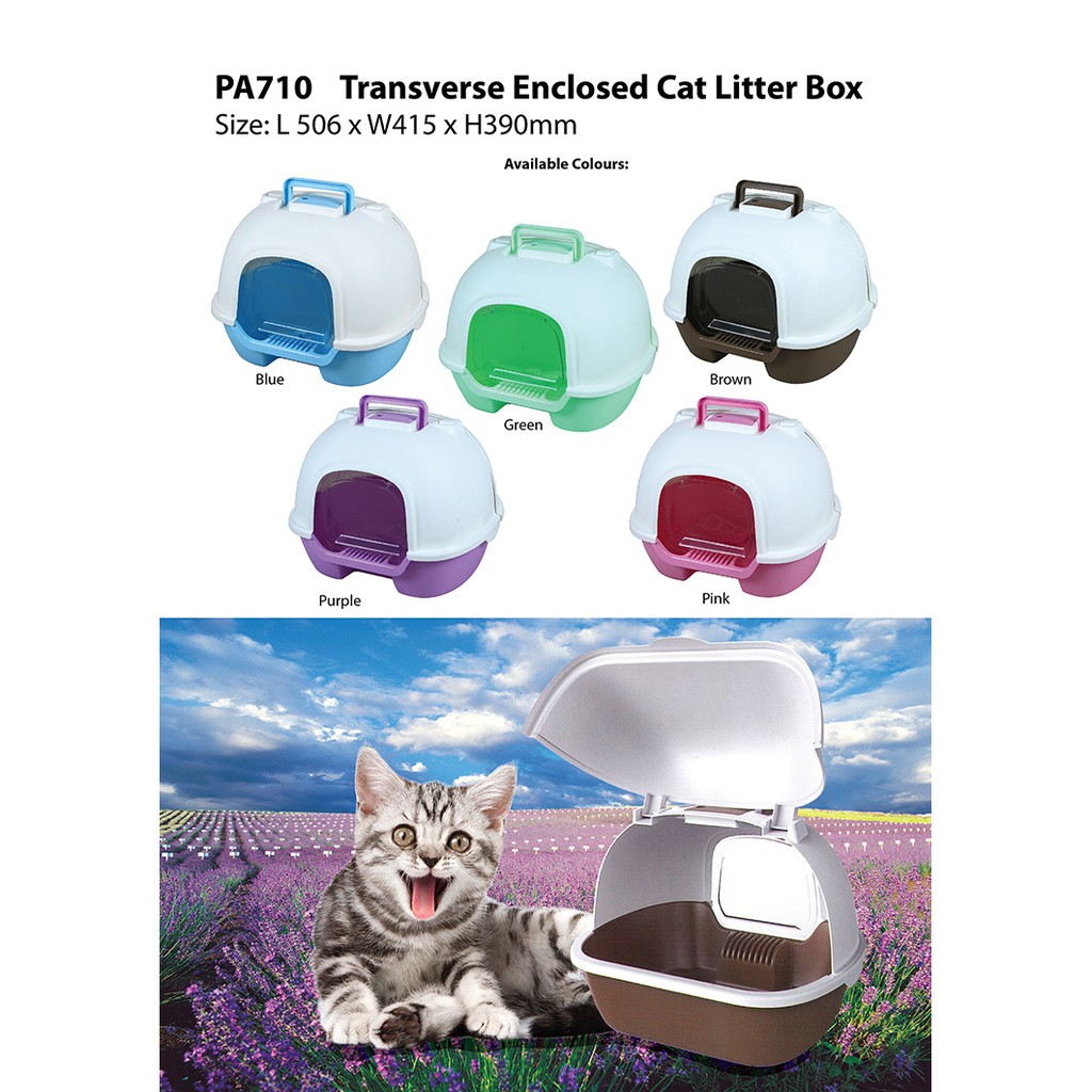 Transverse Enclosed Cat Litter Box - L506 x W415 x H390mm | Shopee ...
