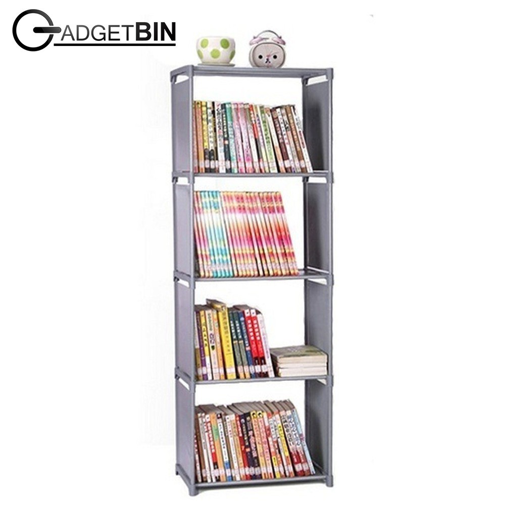 Single 5 Tier Book Storage Shelf Book Shelf Storage Rack with 4 Column