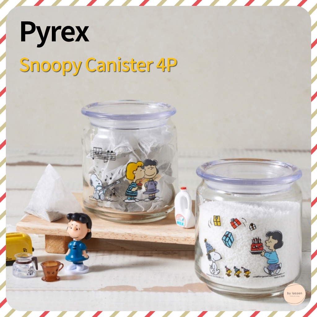 🌺KOREA🌺 Pyrex Peanuts Canister 4P Set Pyrex X Snoopy 🌺KOREA🌺 Pyrex Peanuts Canister 4P Set Pyrex X Snoopy