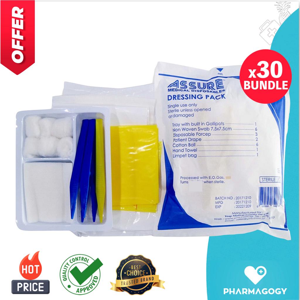 [BUNDLE OF 30] ASSURE BASIC DRESSING SET STERILE, ASSURE DRESSING ...