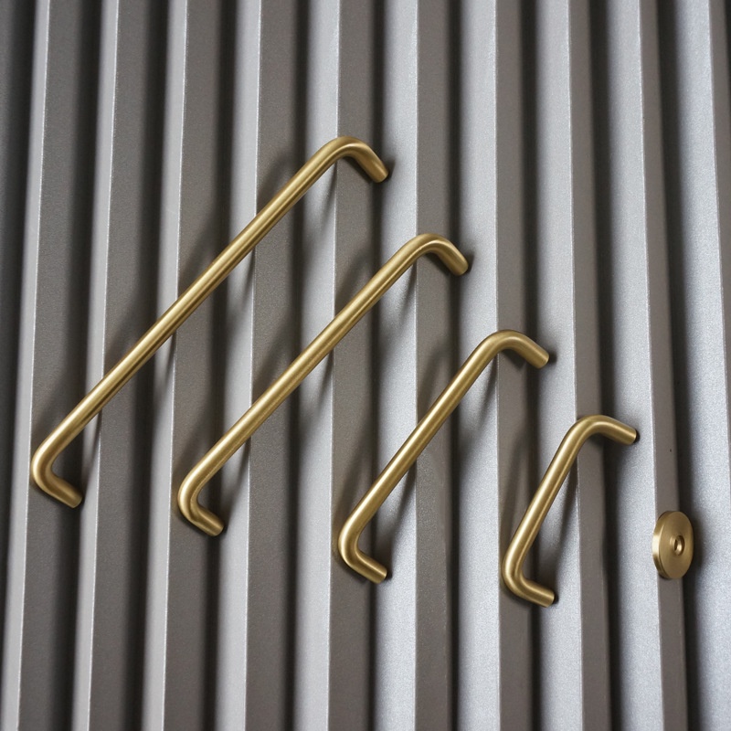 Minimalist Brass Door Handle Modern Drawer Pull for Bedroom