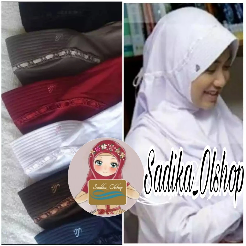 Bergo Rabani Serut Kerudung Sekolah Bahan Katun Adem - Gambar 2