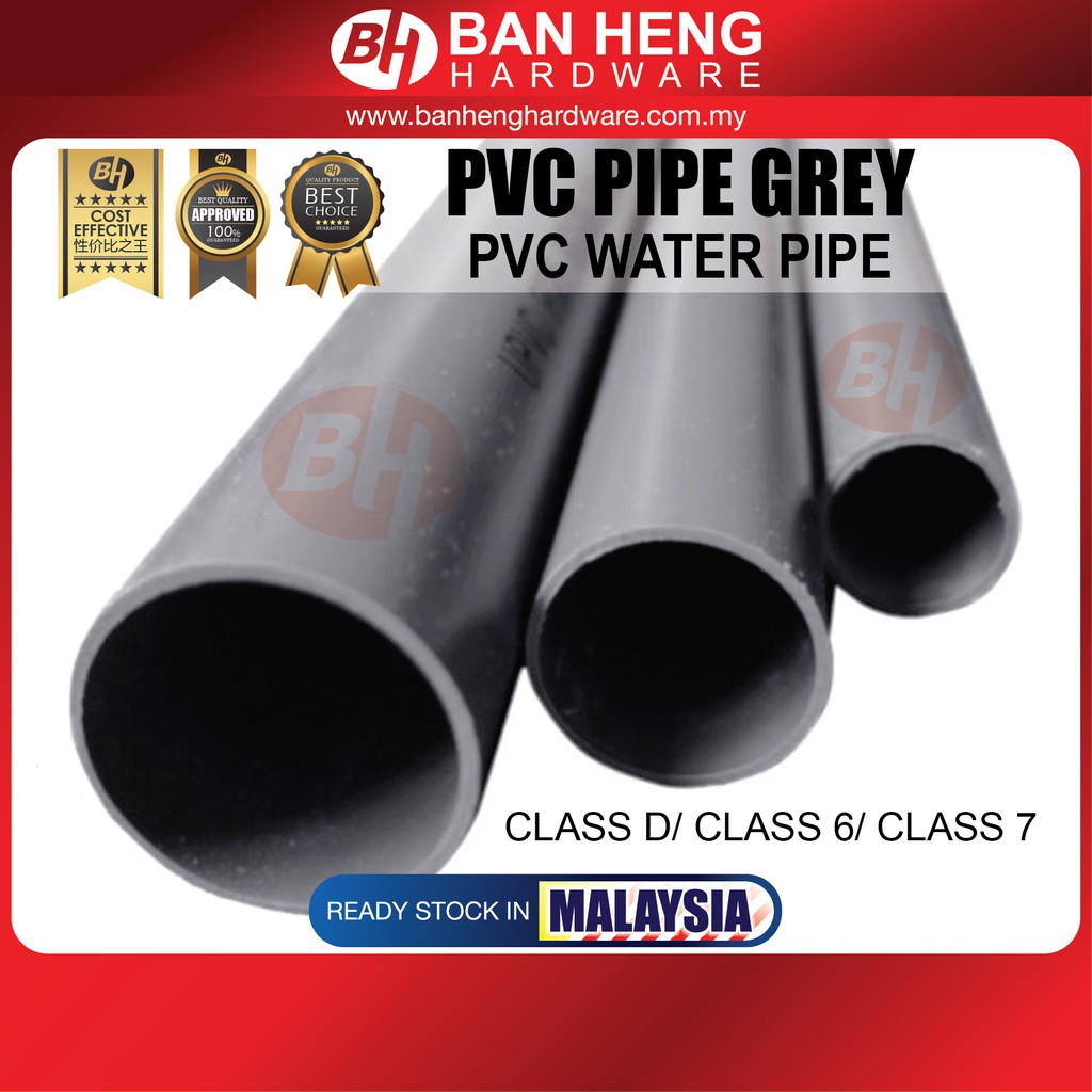 [ 1-3 FT /KAKI ]PVC Pipe Air PVC Kelabu PVC Water Pipe 1/2