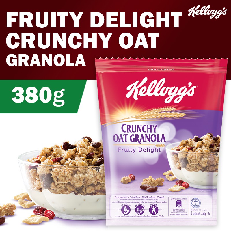 Kellogg's Crunchy Oat Granola Fruity Delight (380g) Shopee Singapore